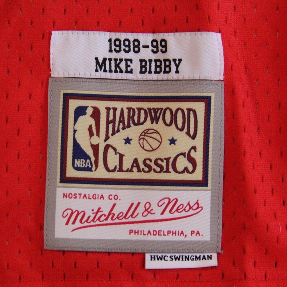 Mike Bibby #10 Vancouver Grizzlies 1998/99 Hardwood Fadeaway Red/Teal NBA Jersey - Picture 3 of 3